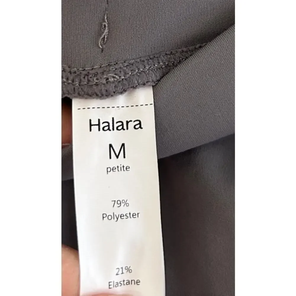 HALARA High Waisted Gray Women's Flare Cargo Pants Leggings M Petite NWT